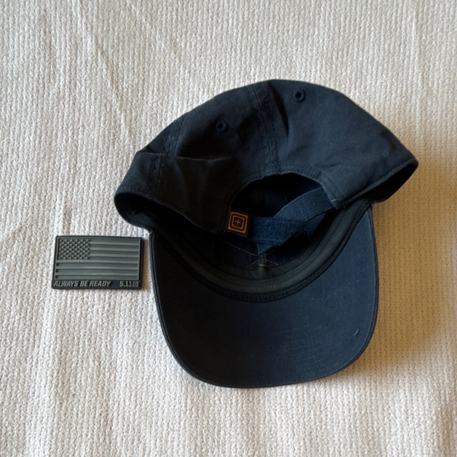 5.11 Tactical Black Ball Cap with Always Be Ready & American Flag Patch