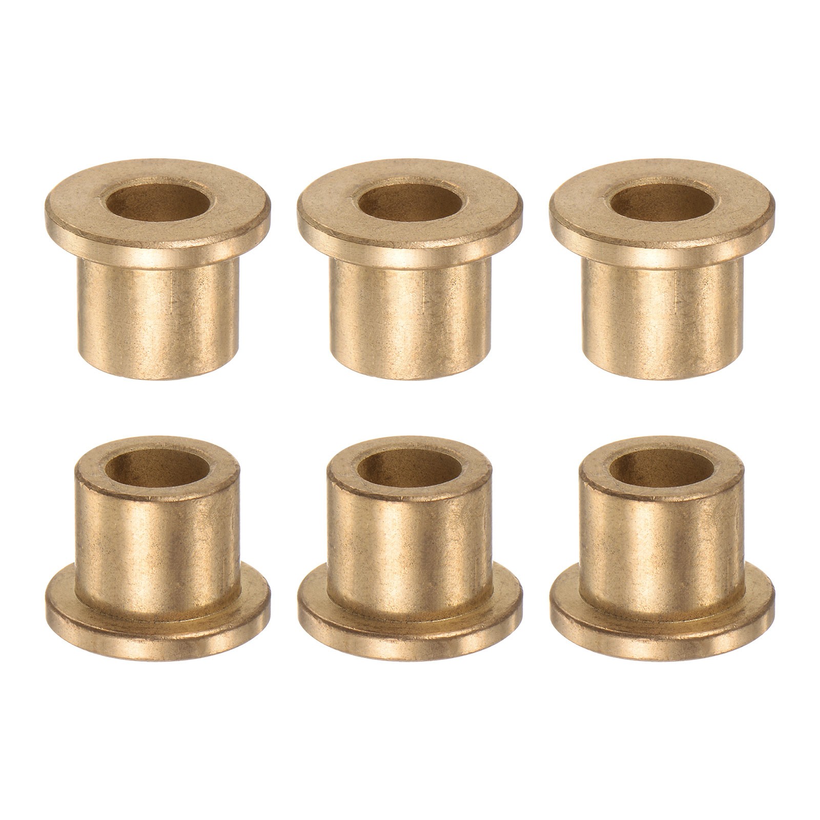 6pcs Flange Bearing Sleeve 10mm x 16mm x 16mm Bronze Self Lubricating Bushings