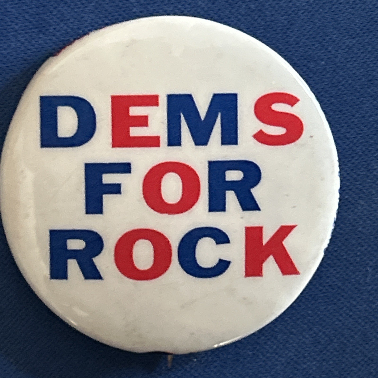 DEMS FOR ROCK Nelson Rockefeller  1 3/4” pinback button pin