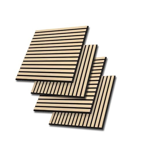 AKK-Star Acoustic Wood Slat Wall 4 pcs - 23.6 in. x 23.6 in. 13# Classic Oak