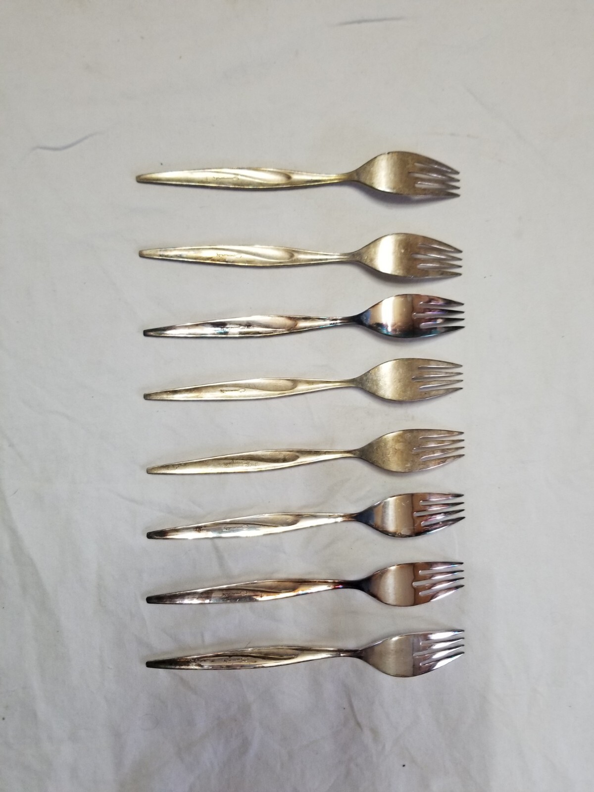 Oneida Community Flight Pattern Set of 8 Dinner Forks VTG 1963 Flatware