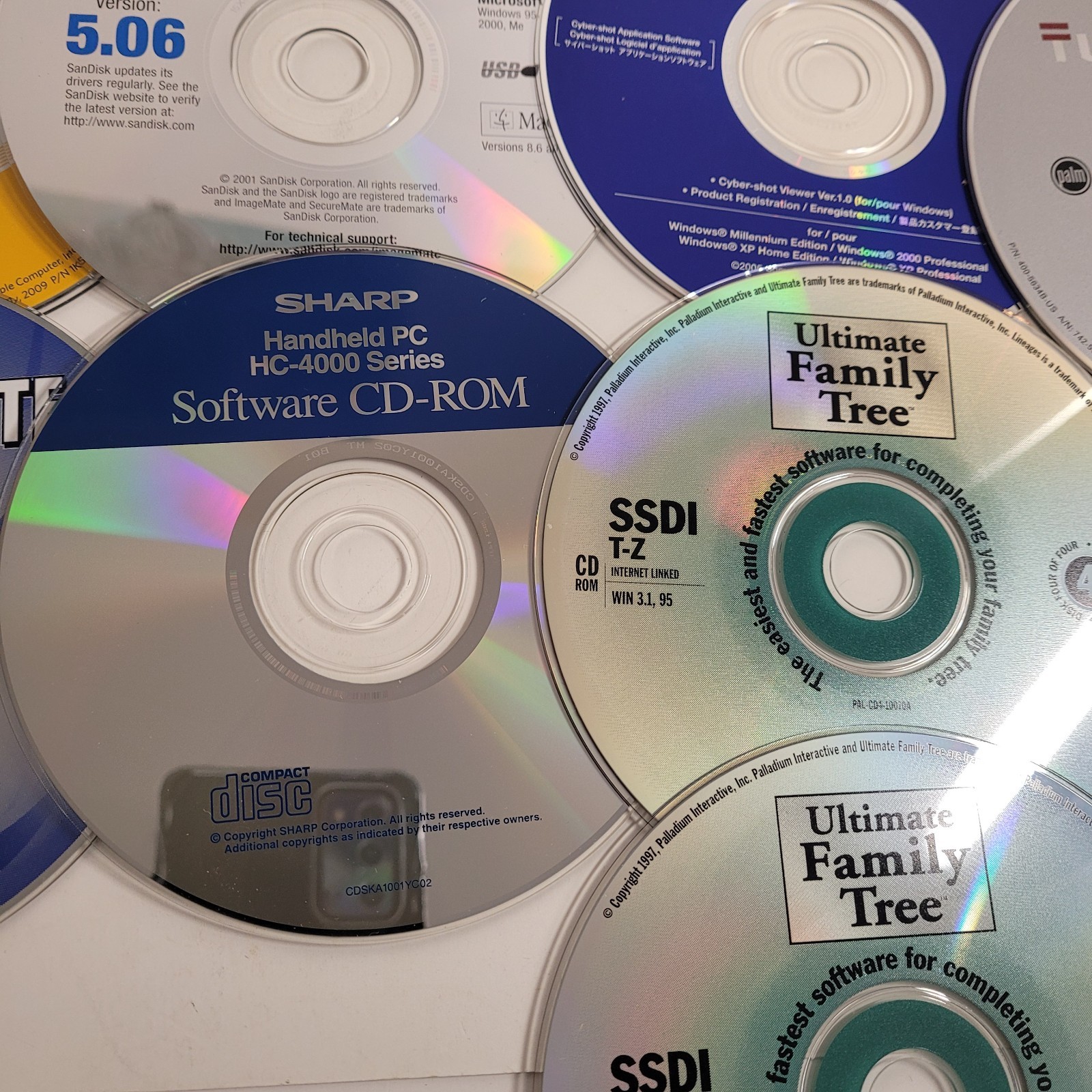 PC Software and Installation Media Lot Microsoft Windows, Family Tree 37 Discs