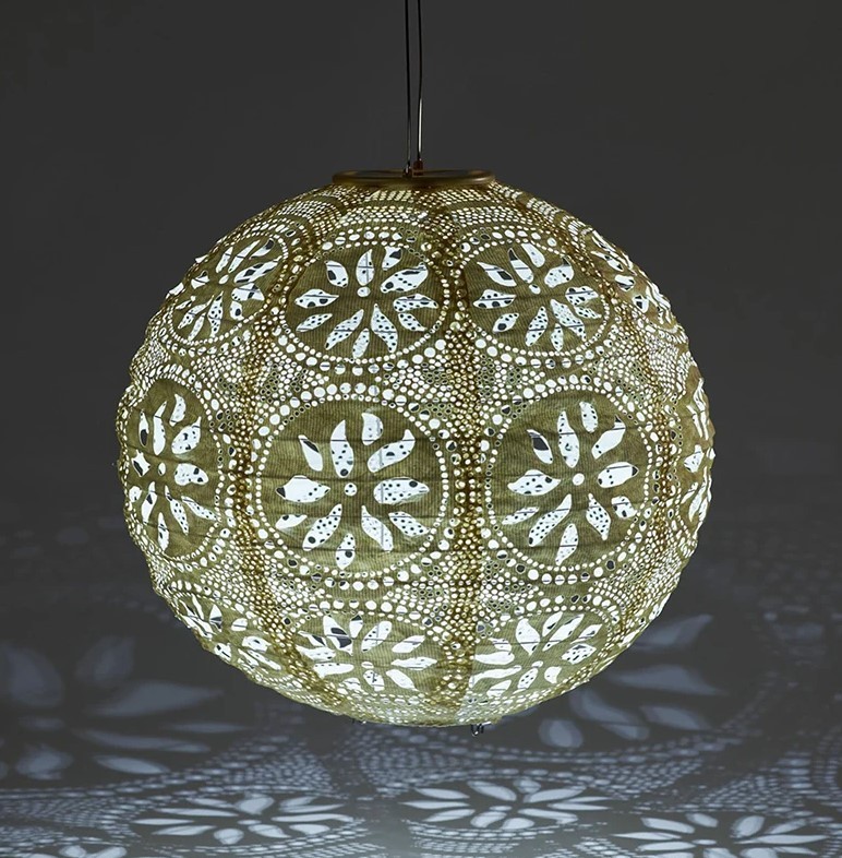 Soji™ Stella Boho Solar Outdoor Lantern - Pearl, HOT NEW !!!
