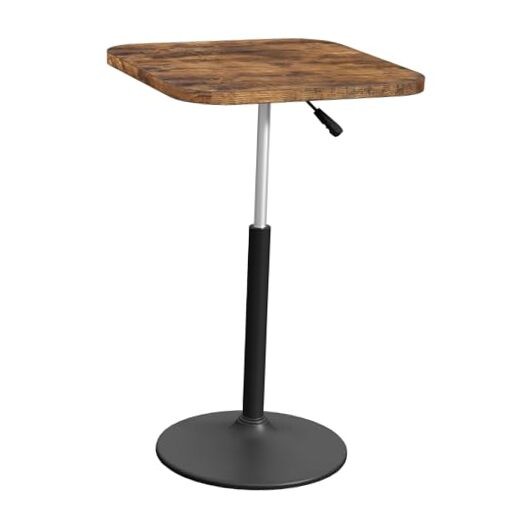 Rustic Brown Bar Table - Height Adjustable - 26.8-36.2 Inches - Cocktail Table