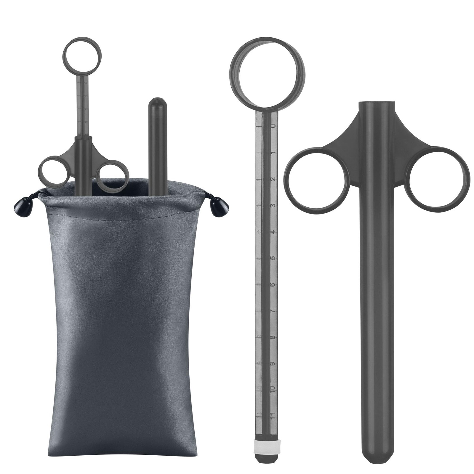 [2Pcs+Storage Bag] Lube Applicator Syringe with 1 Count (Pack of 2), Black