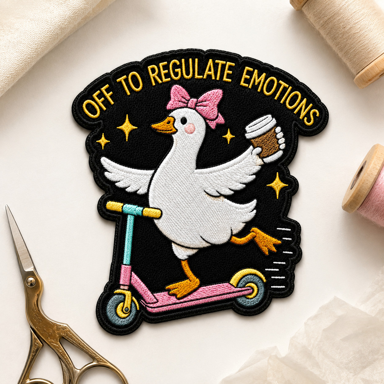 Funny Goose Embroidered Patch, Regulate Emotions Patch, Sarcastic Introvert Gift