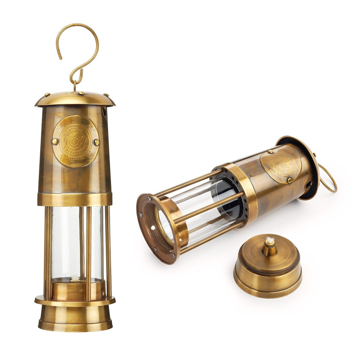 10" Brass & Copper Oil Lamp