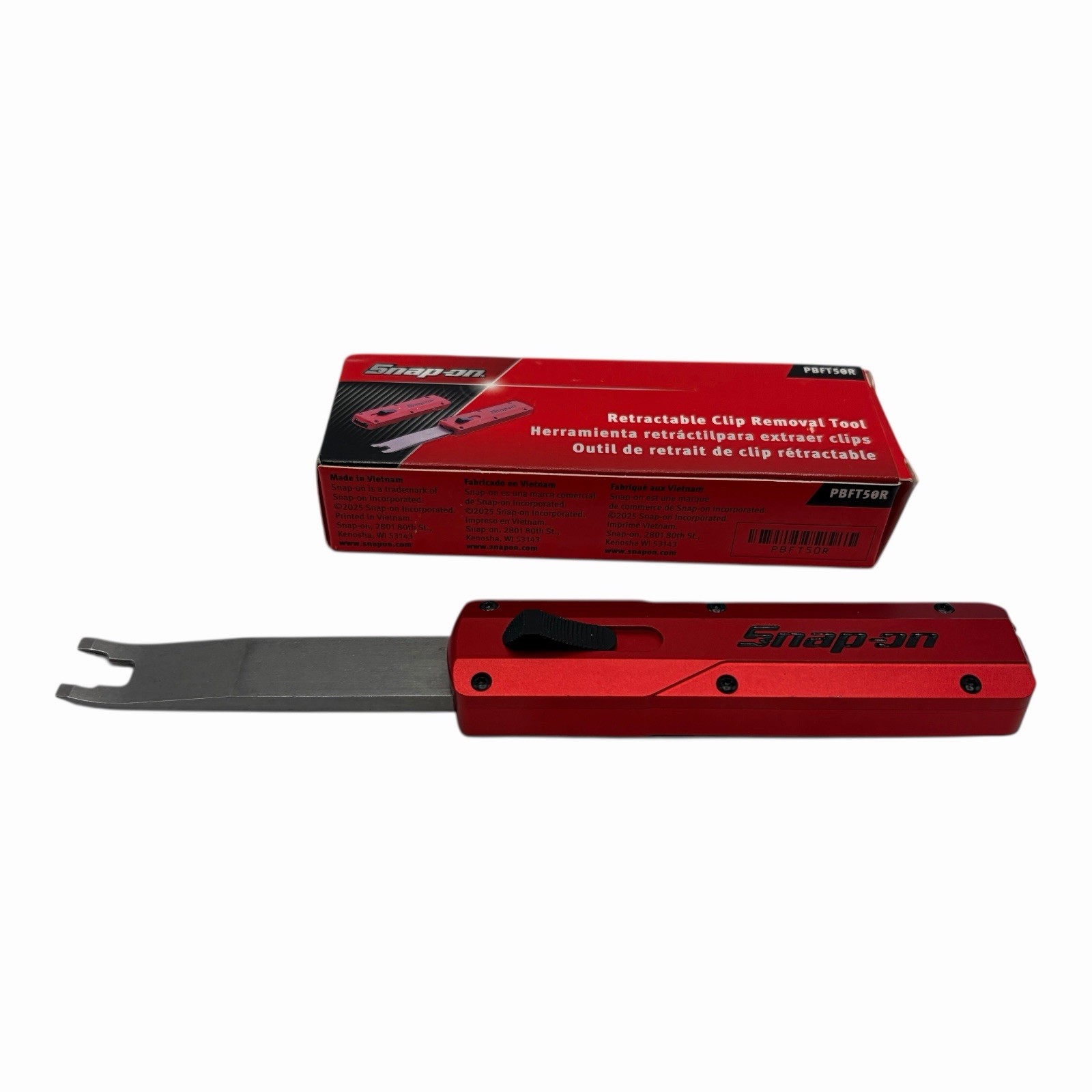 Snap on Tools Red Retractable Trim Clip Removal Tool PBFT50R New