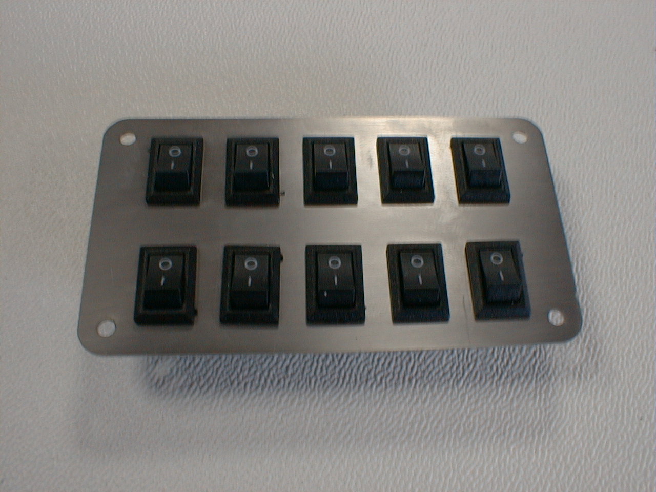 Switch Panel 10x On-Off Switch Stainless Steel Trim Matt NEW Very Small