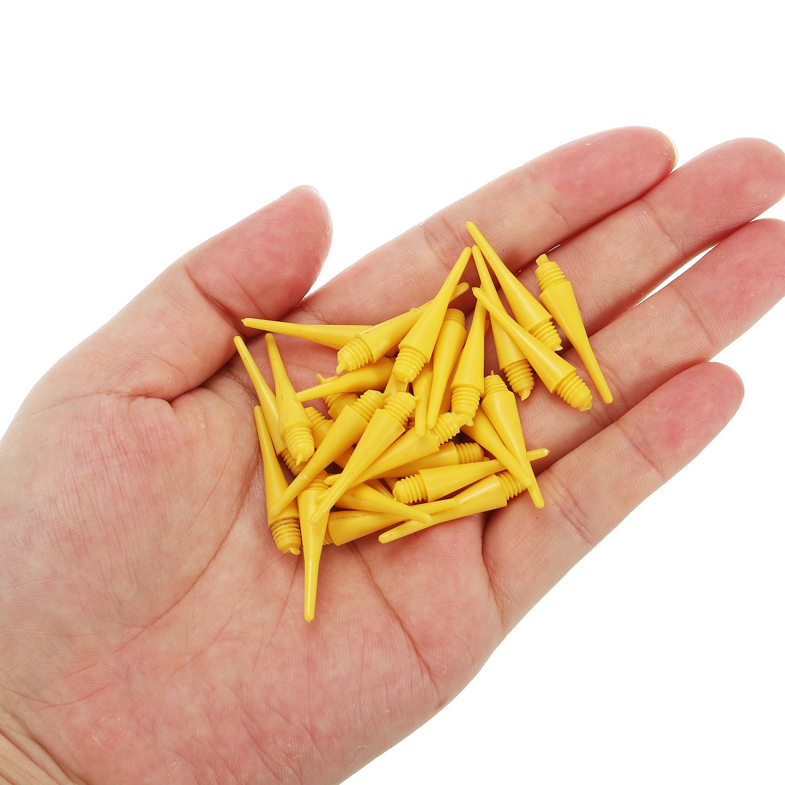 50Pcs Plastic Dart Tips,Game 2BA Thread Soft Darts Tips Replacements Yellow