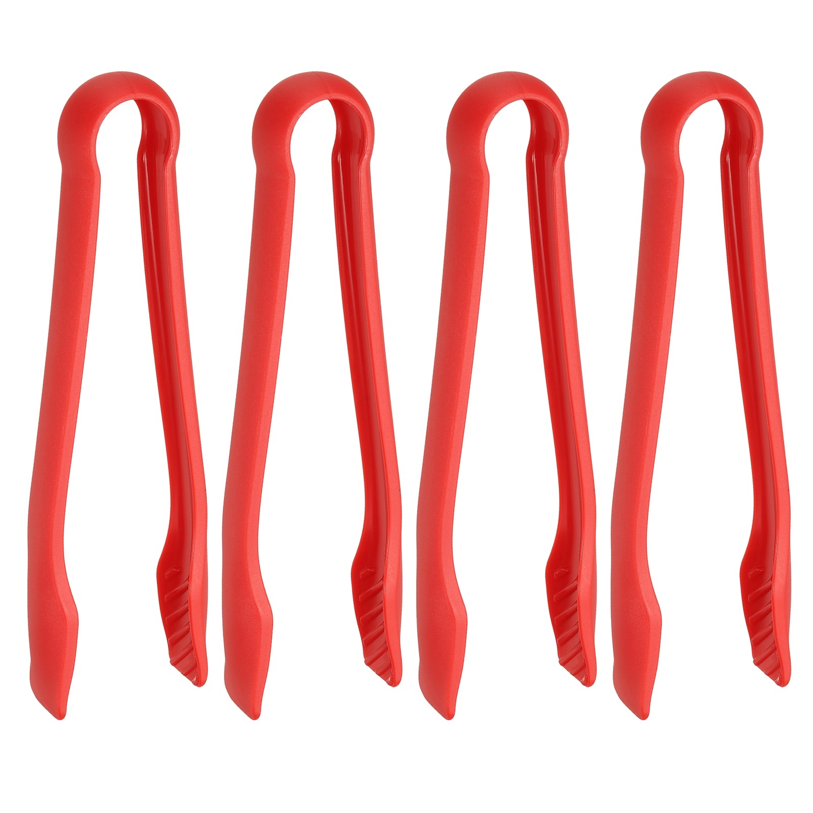 4 Pcs Plastic Serving Tongs, 10 Inch Kitchen Tongs for Cooking, Red
