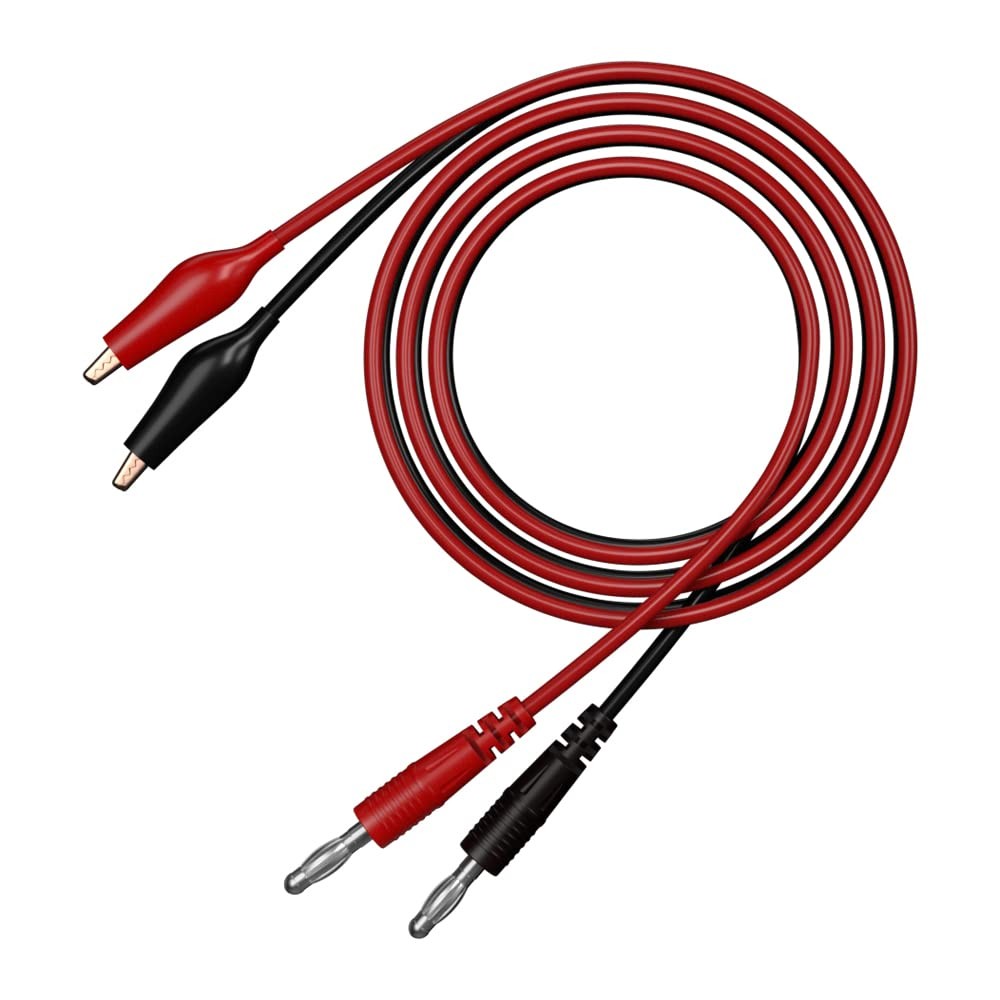 CZJZDZ 2pcs Banana Plug to Alligator Clip Test Lead Cable Line Wire, 4mm Bana...