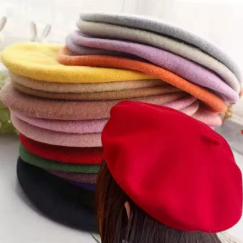 Women Casual Wool Beret Classic Elegant French Style Solid Color Hat