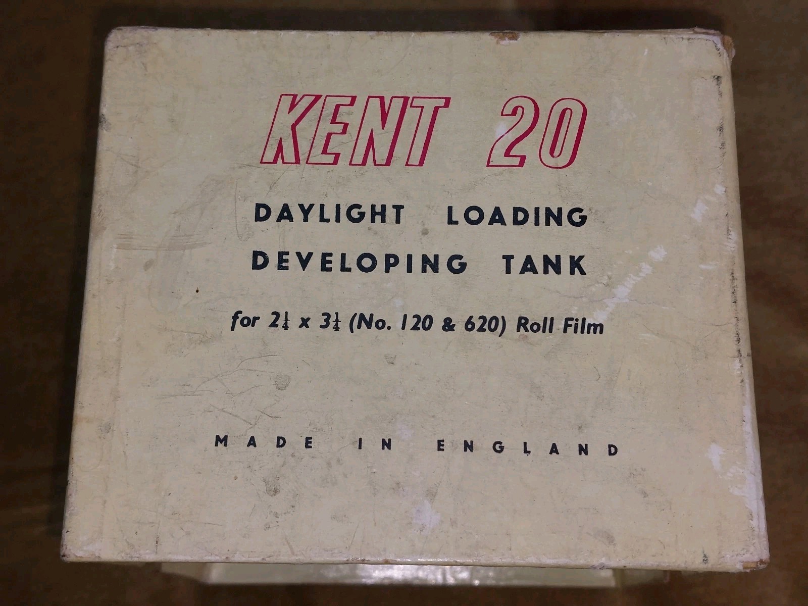 Vintage Photography Kent 20 Daylight Loading Developing Tank, BOX ONLY FILM PROP
