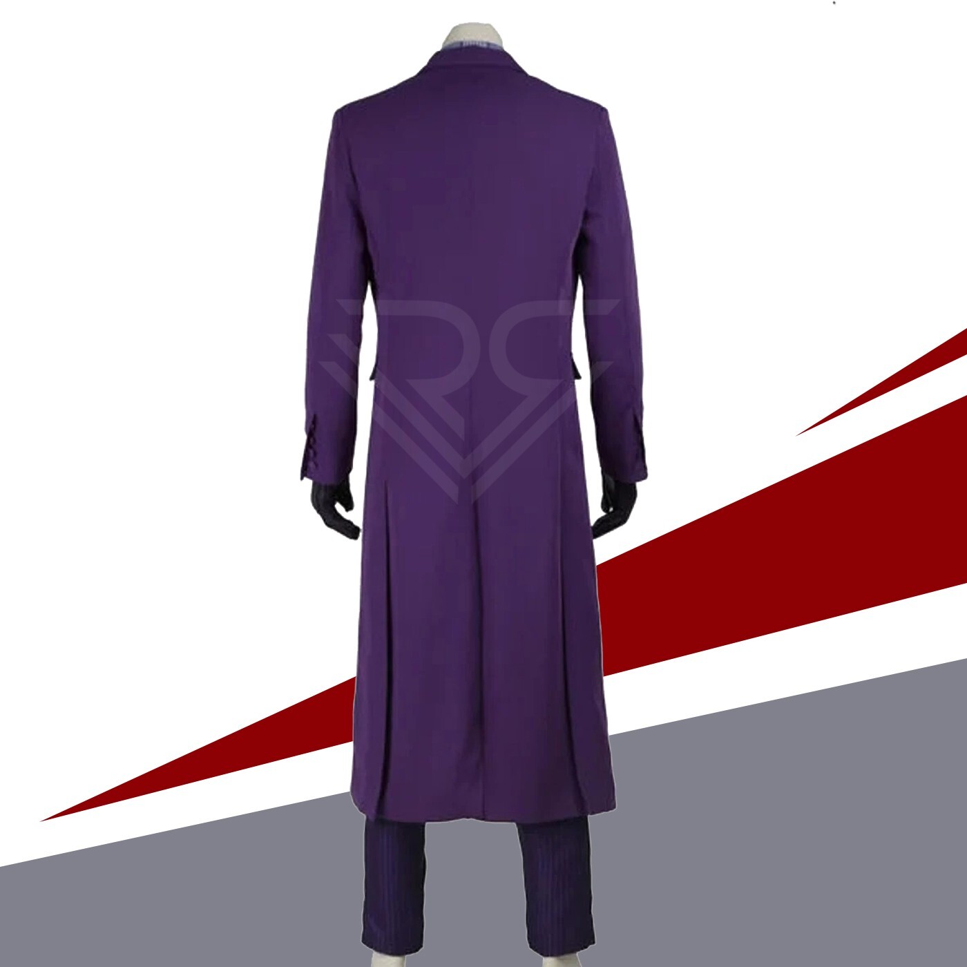 Gothic Purple Long Coat | Joker Inspired Men's Dark Cosplay Halloween Outfit