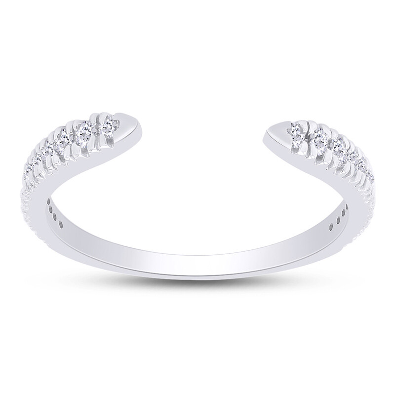3/8ct Dainty Band Adjustable Toe Ring Round Cut Moissanite 14K White Gold