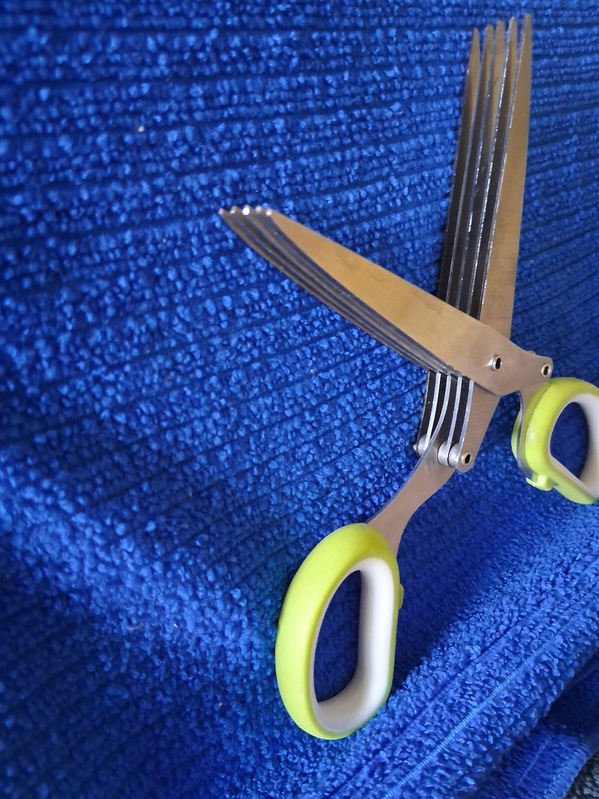 Herb Scissors, Kitchen Shears with 5 Blades and Cover, Multipurpose Cutting H...