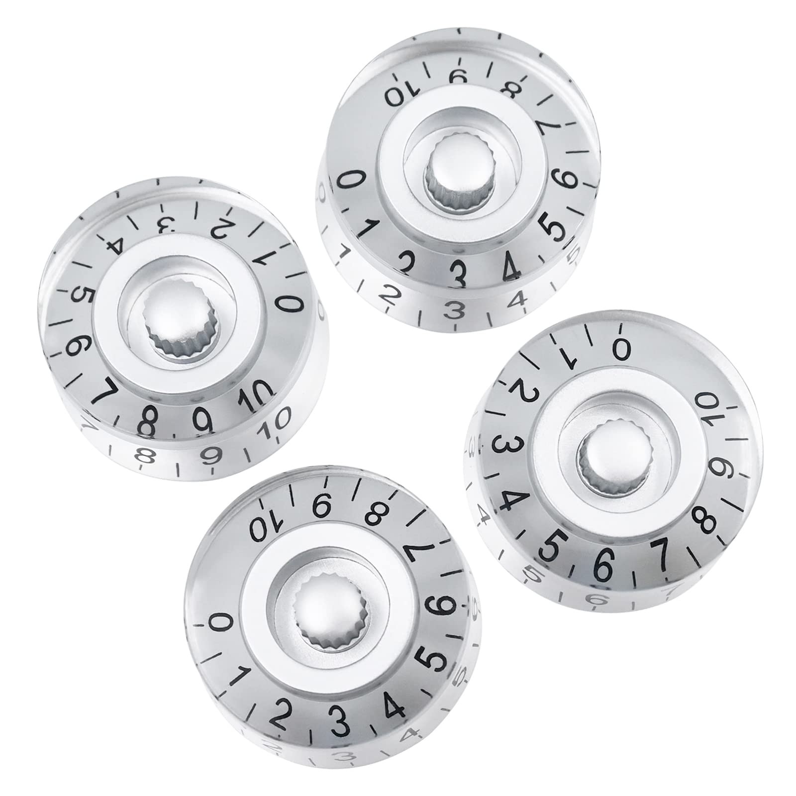 4pcs Volume Tone Speed Control Knobs Hat Shape with LP Style Bass Guitar Part...