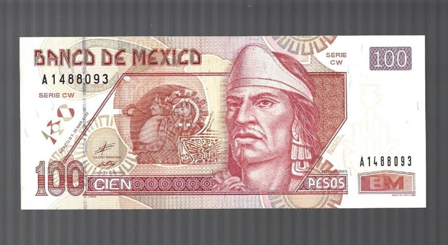 Mexico✨... 2002 ... 100 Pesos ... 🎇 Lot#5778 ... aUNC!!!!