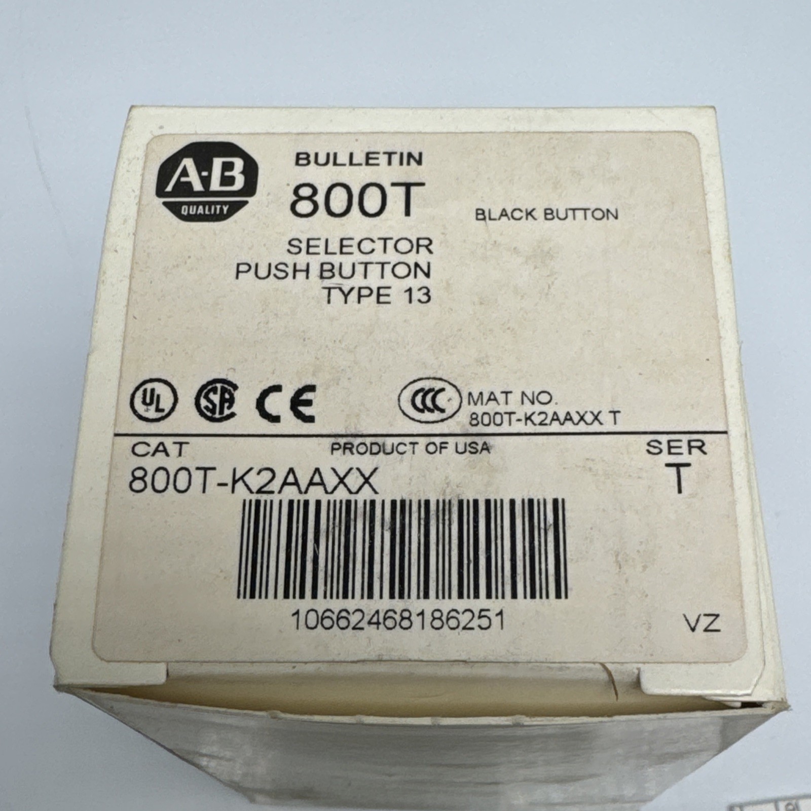 Allen Bradley 800T-K2AAXX SER T Black Button