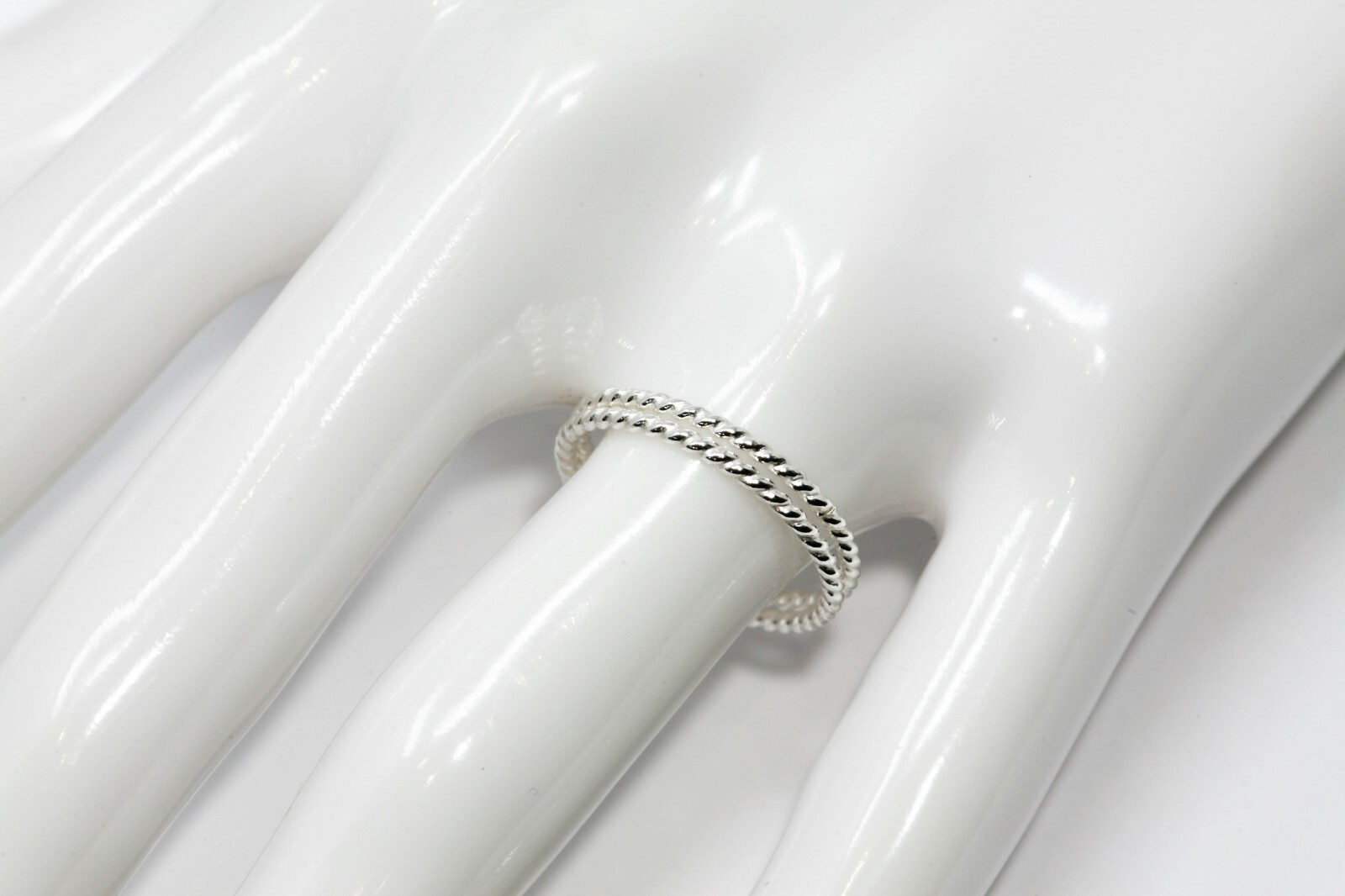 Argentium Silver Twist Pattern Stacking Ring