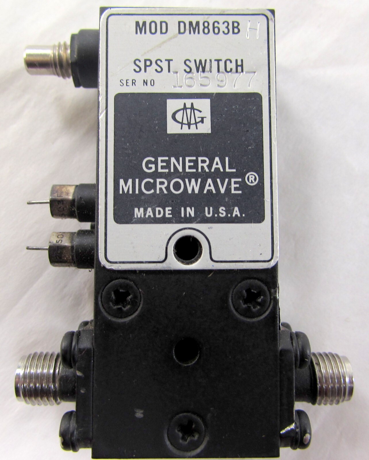 NEW General Microwave DM863BH-20 RF Transmission Line Switch SMA SMB SPST