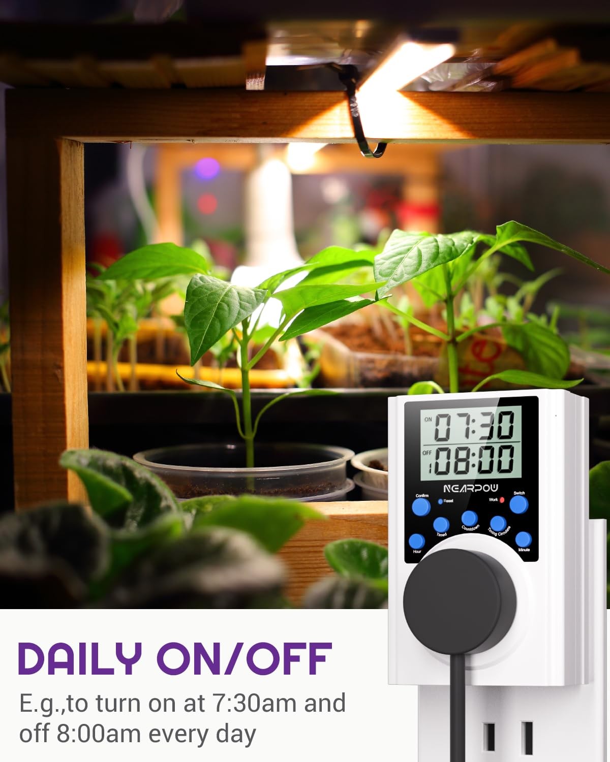 Timer Outlet Multifunctional Infinite Cycle Programmable Digital 3 Prong Plug