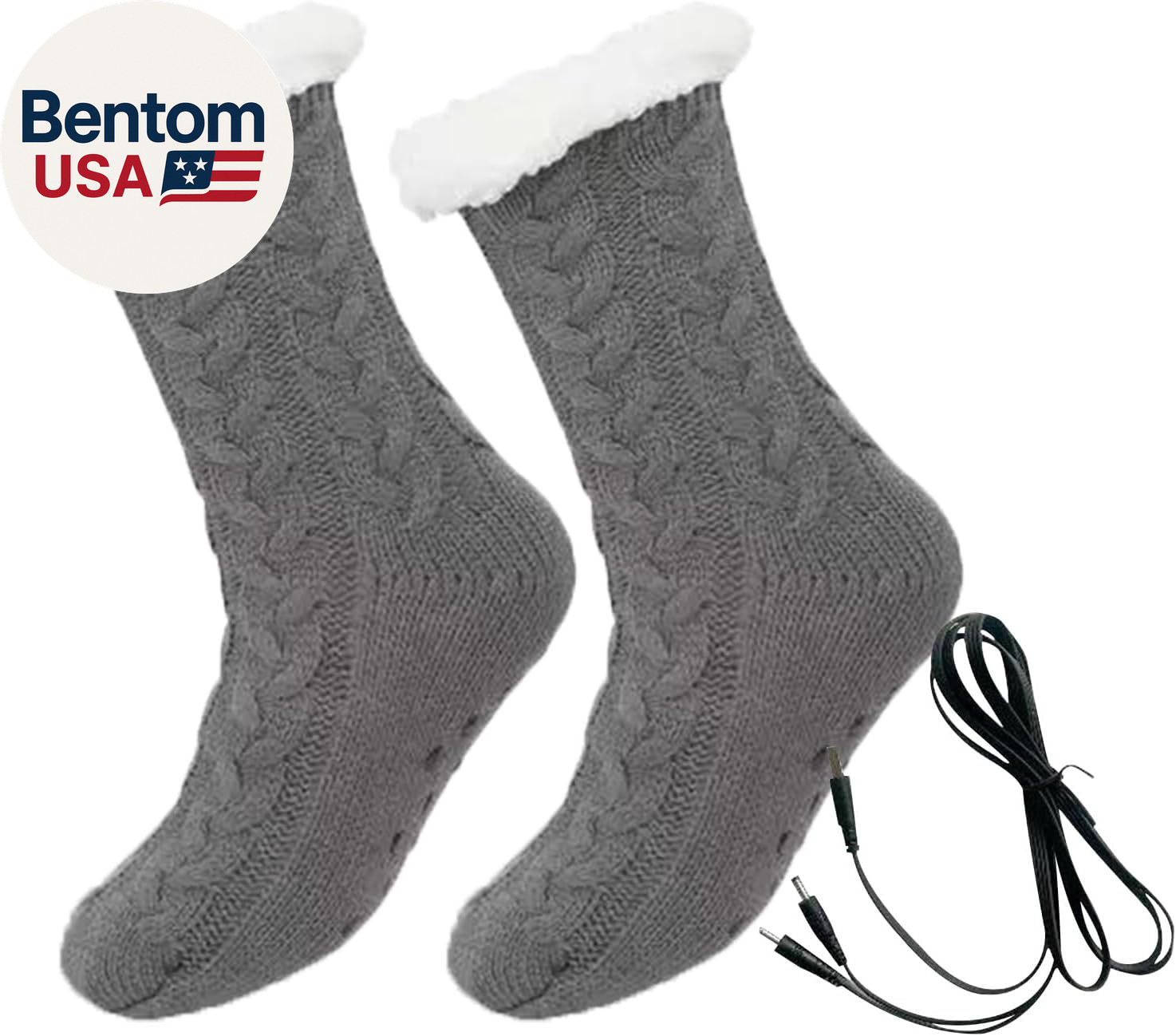 Electric Heated Fleece Socks for Women Teens, Winter Cozy Fleece Lining Foot USB