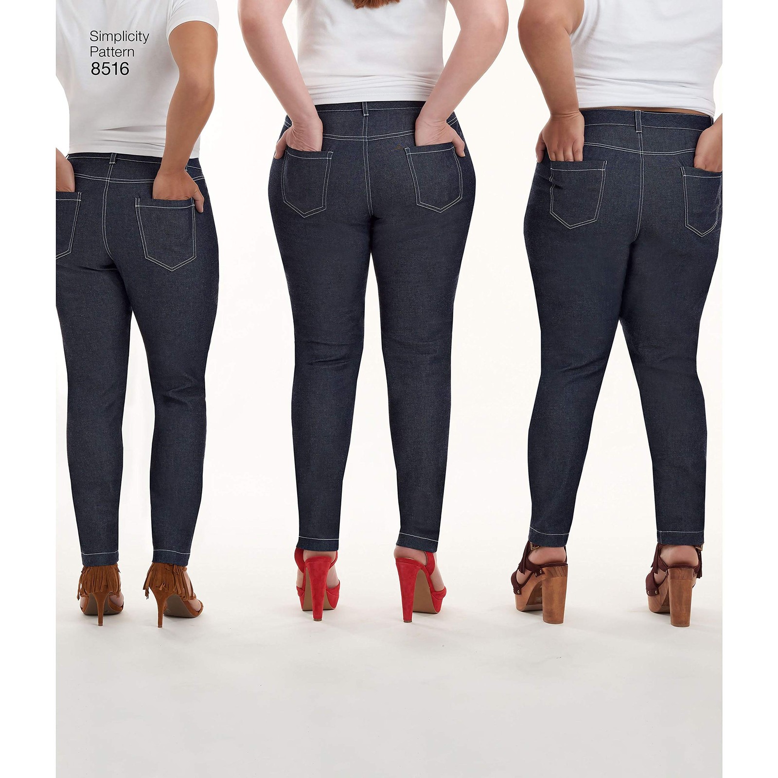Women's Average, Slim, and Curvy Fit Jeans Sewing Patterns by Mimi G Style, S...