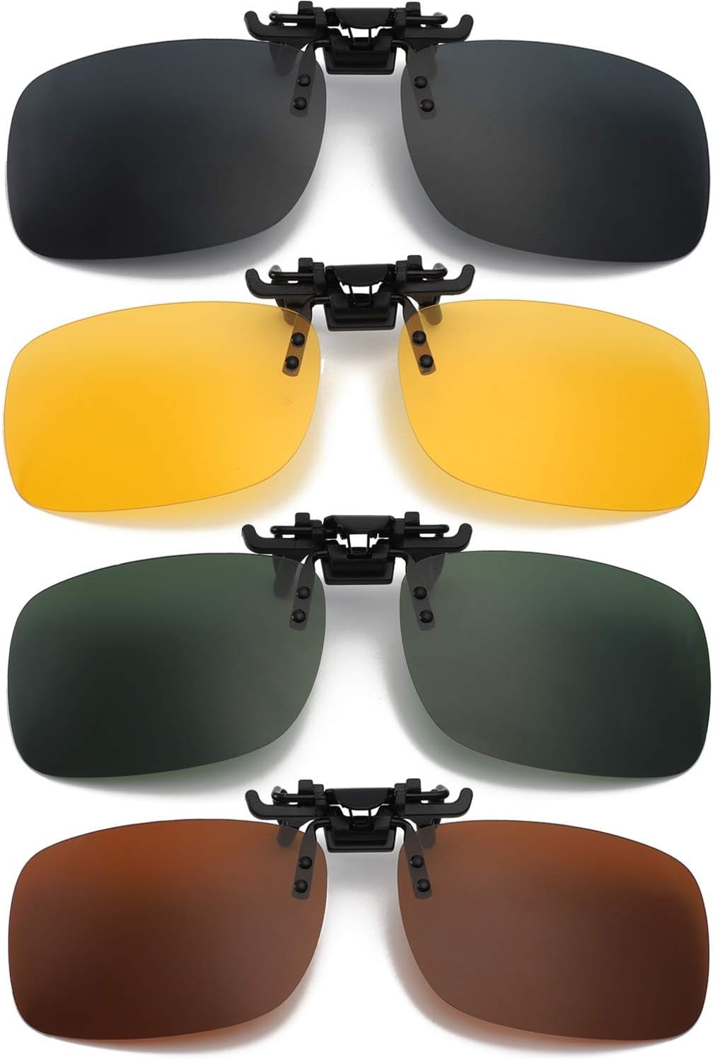 Clip on Sunglasses 4 Pack,Polarized Lens Fit over Prescription Black