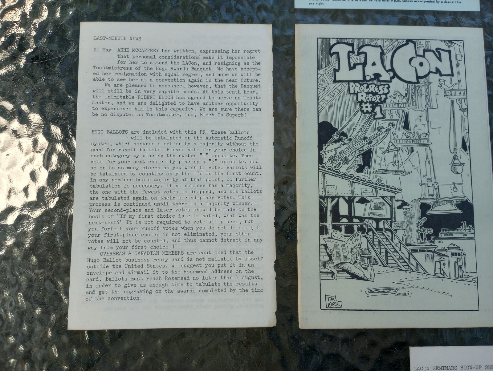 Sci Fi Convention Program Lot. Real Musgrave .Vintage Progress Reports