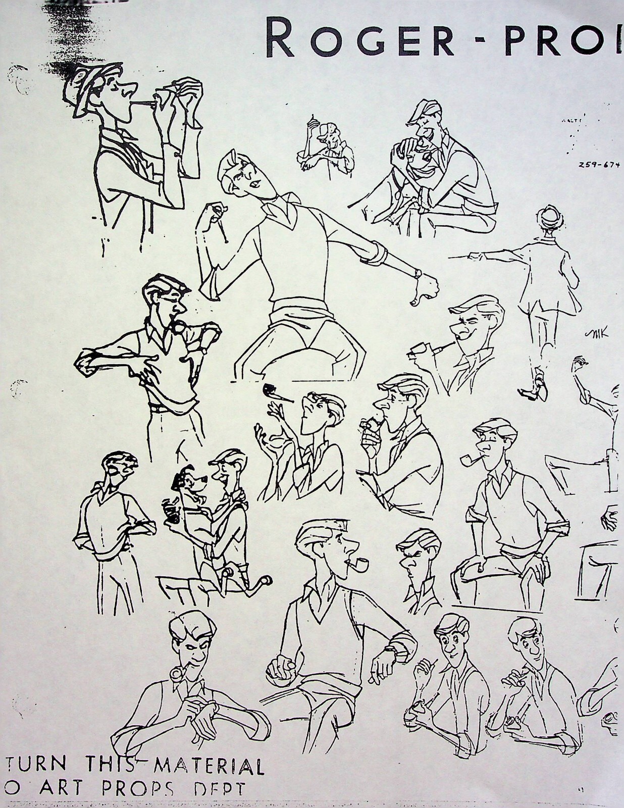 One Hundred and One Dalmatians 1961 Production Animation MODEL Pencil Copy