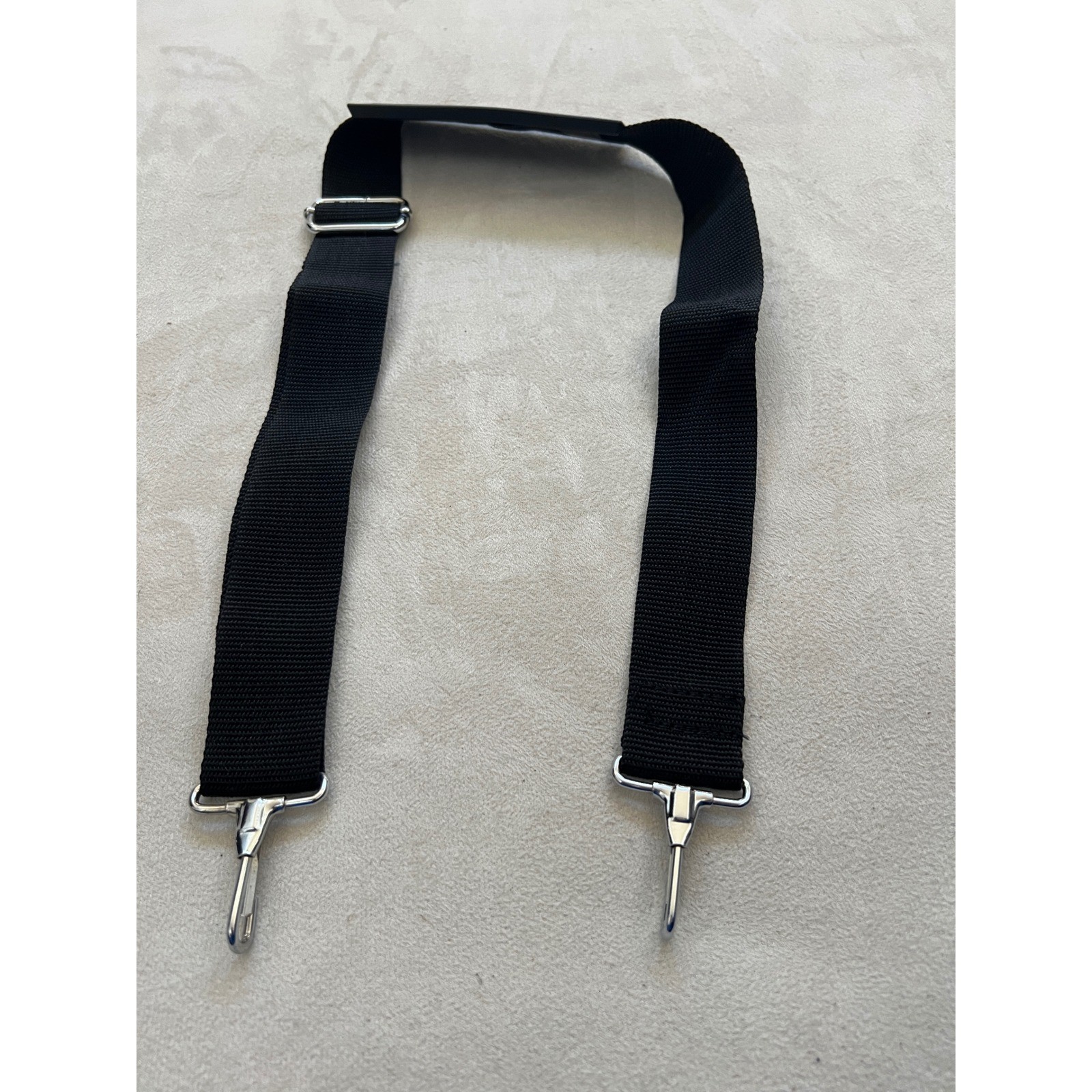 Adjustable Black Nylon Replacement Shoulder Strap with Metal Swivel Snap Hooks
