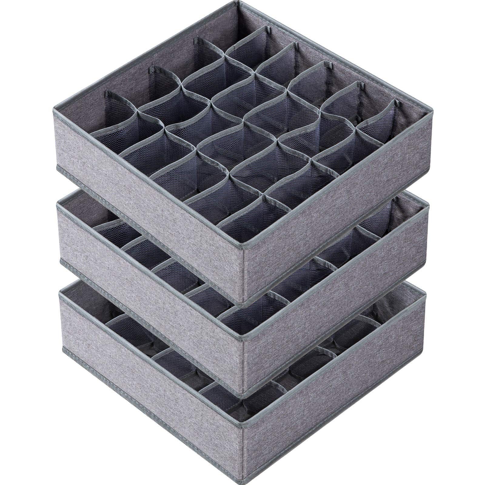 3 Pack Drawer Organizer 64 Cell Foldable Storage Dividers