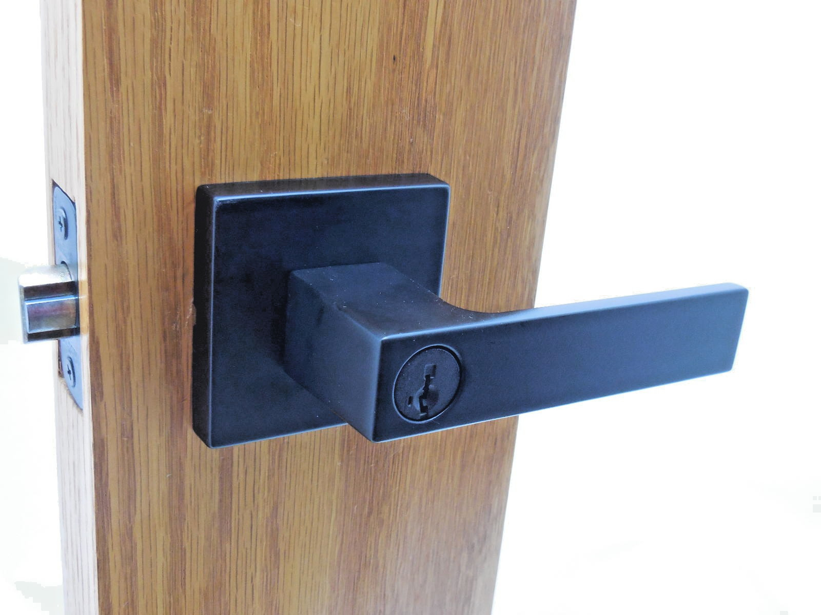 Kwikset Singapore Keyed Entry Lever Matte Black 740SAL514SQT #8wb