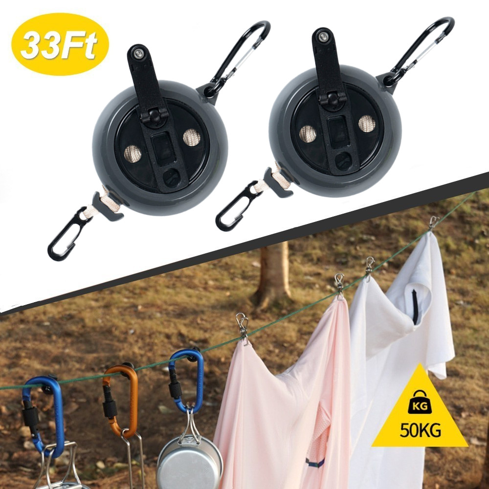 Retractable Clothes Reel ClothesKit 10M Hanging   Dryer Adjustable Rope String