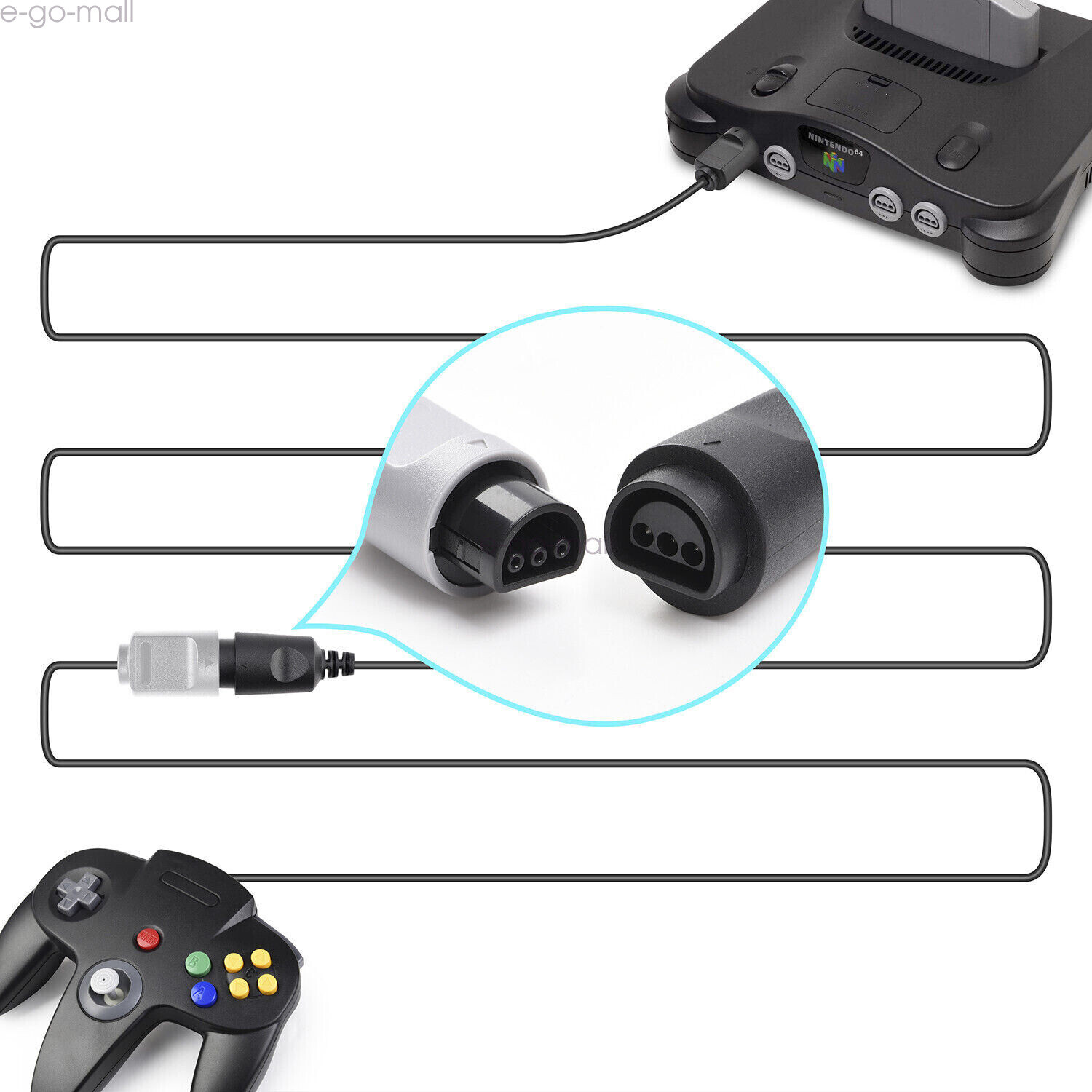 Wired N64 Controller Joystick Gamepad for Nintendo 64 System Video Game Green