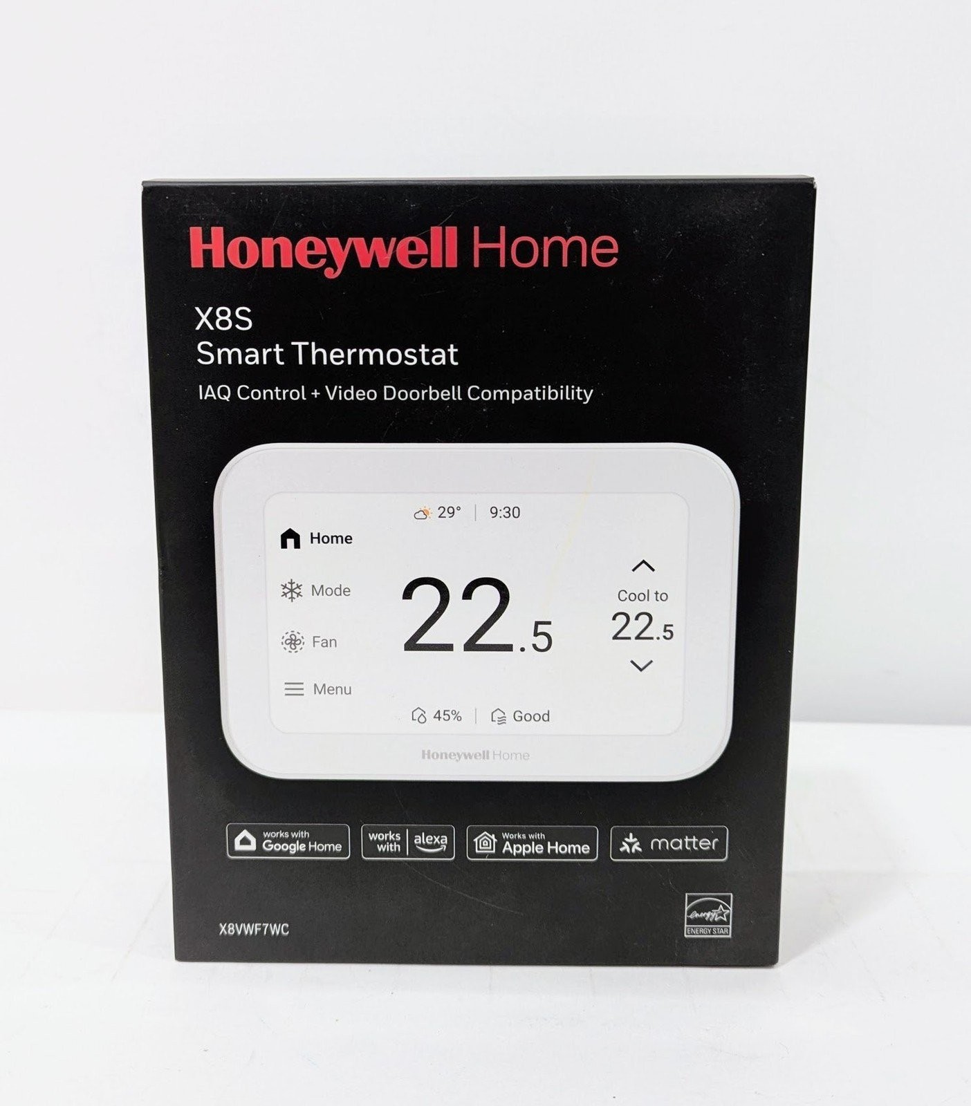 Honeywell Home X8S Smart Thermostat - IAQ Control + Video Doorbell Compatibility