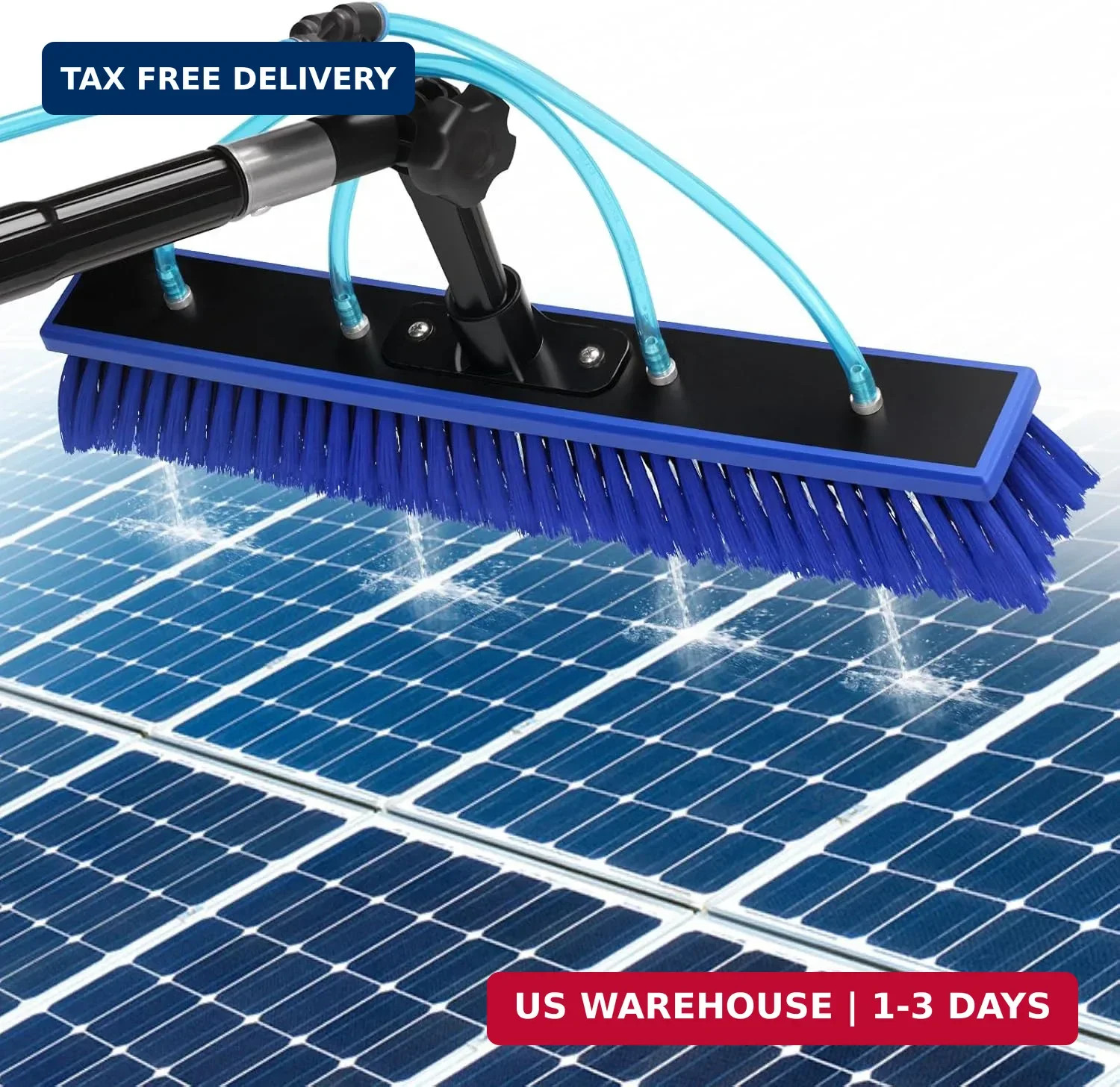 Water Fed Pole Kit, 40 FT Length Adjustable Solar Panel Window Cleaning Brush an