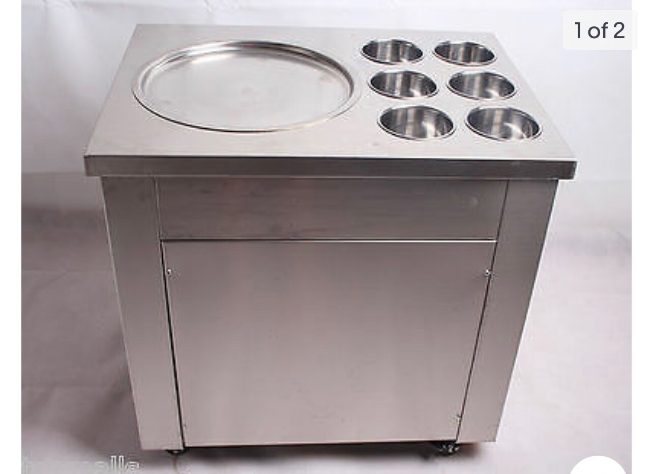 Fried Ice Cream machine Ice Cream Maker For Yogurt with 1 Pan Six Buckets 220V