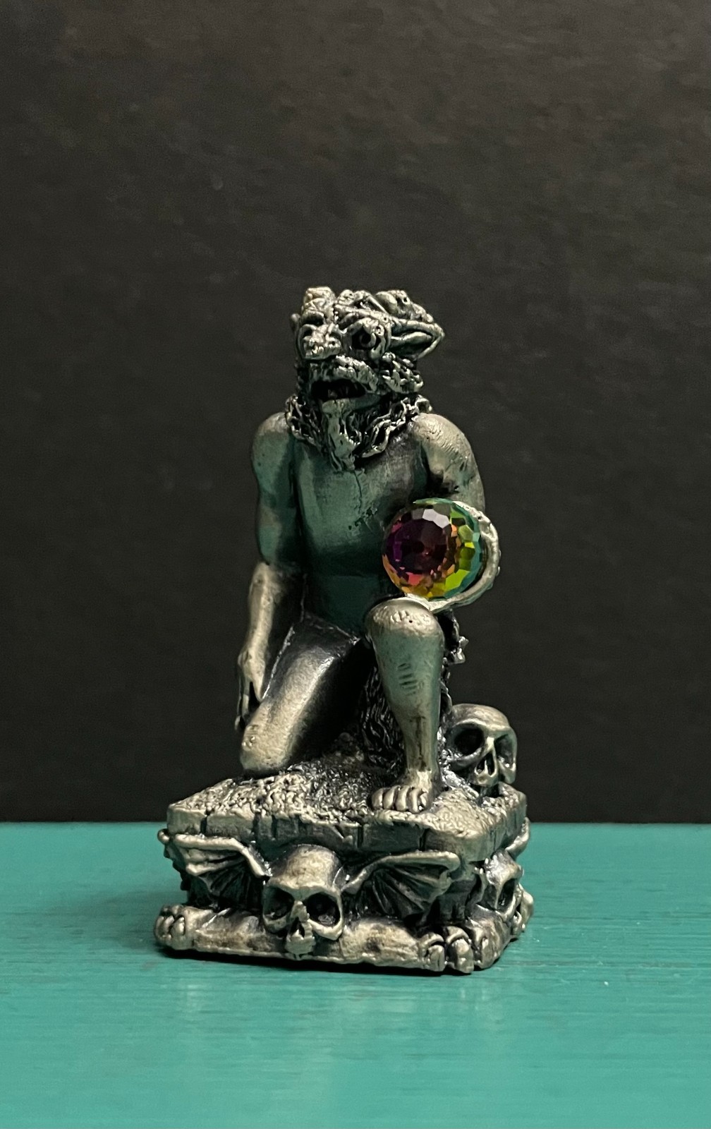 Gorham Tudor Mint Pewter Demon Beast Creature Magic Crystal Chess Figurine D&D