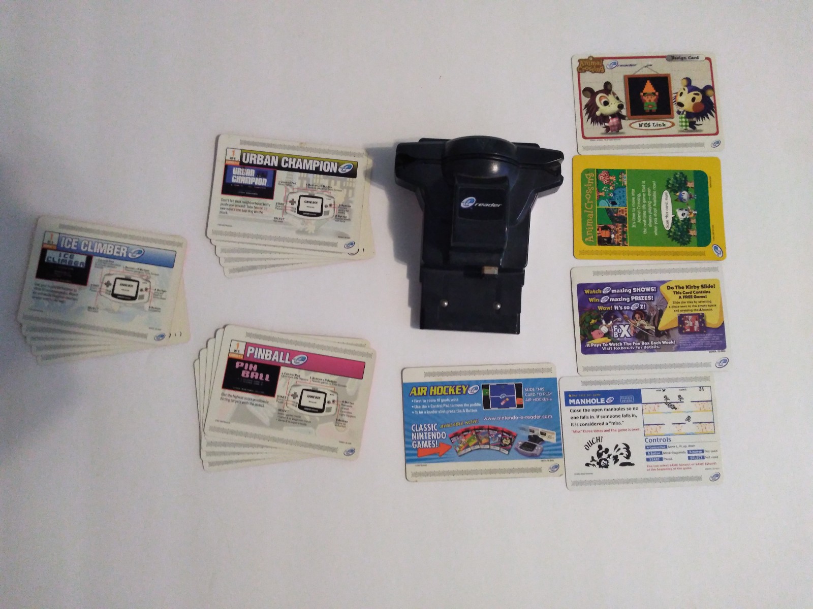 Nintendo E-Reader ( AGB-014) + 20 Cards (Pinball, Ice Climber, Urban Champion)