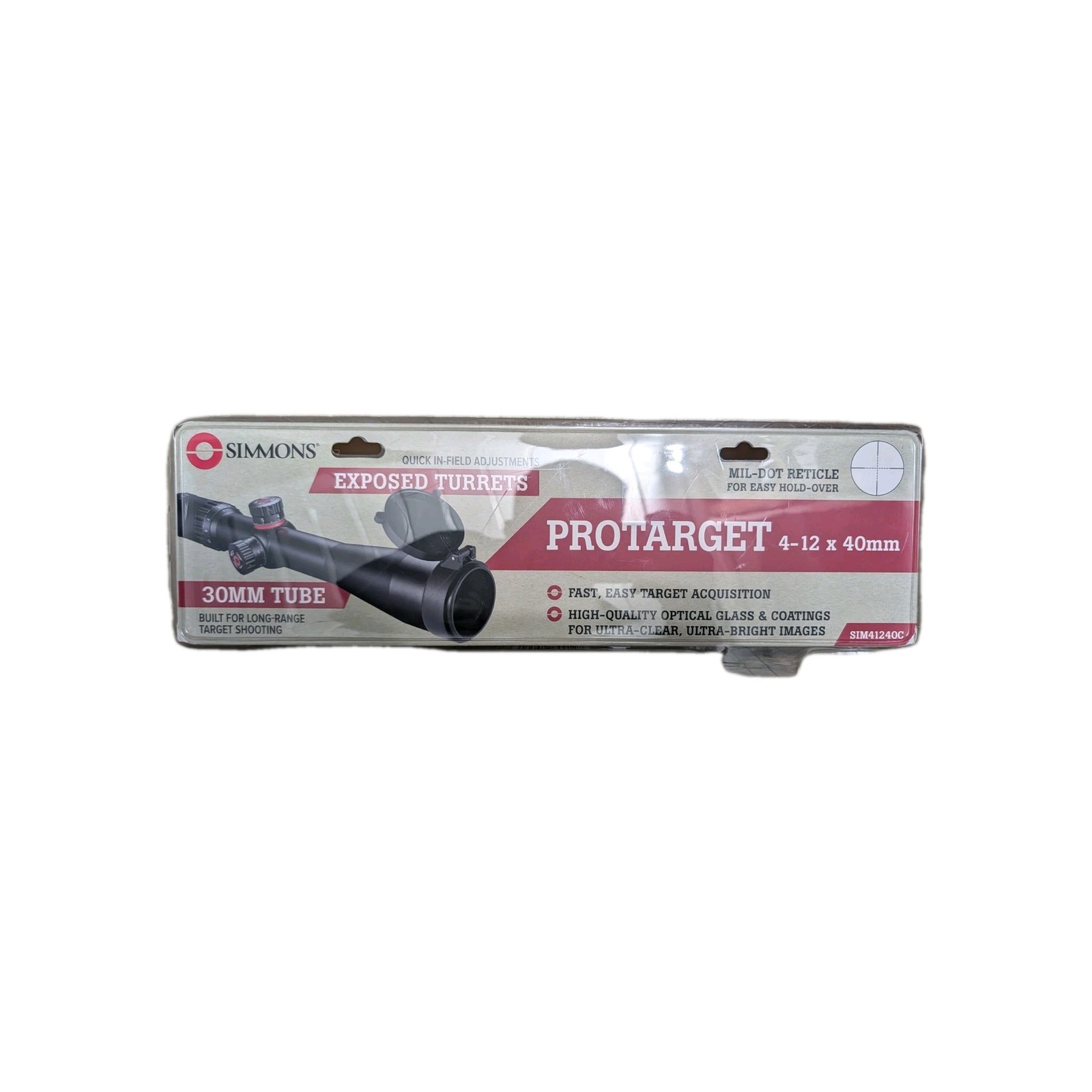 NEW SIMMONS ProSport 4-12x40 Riflescope MIL-DOT Reticle 30mm Aluminum Tube