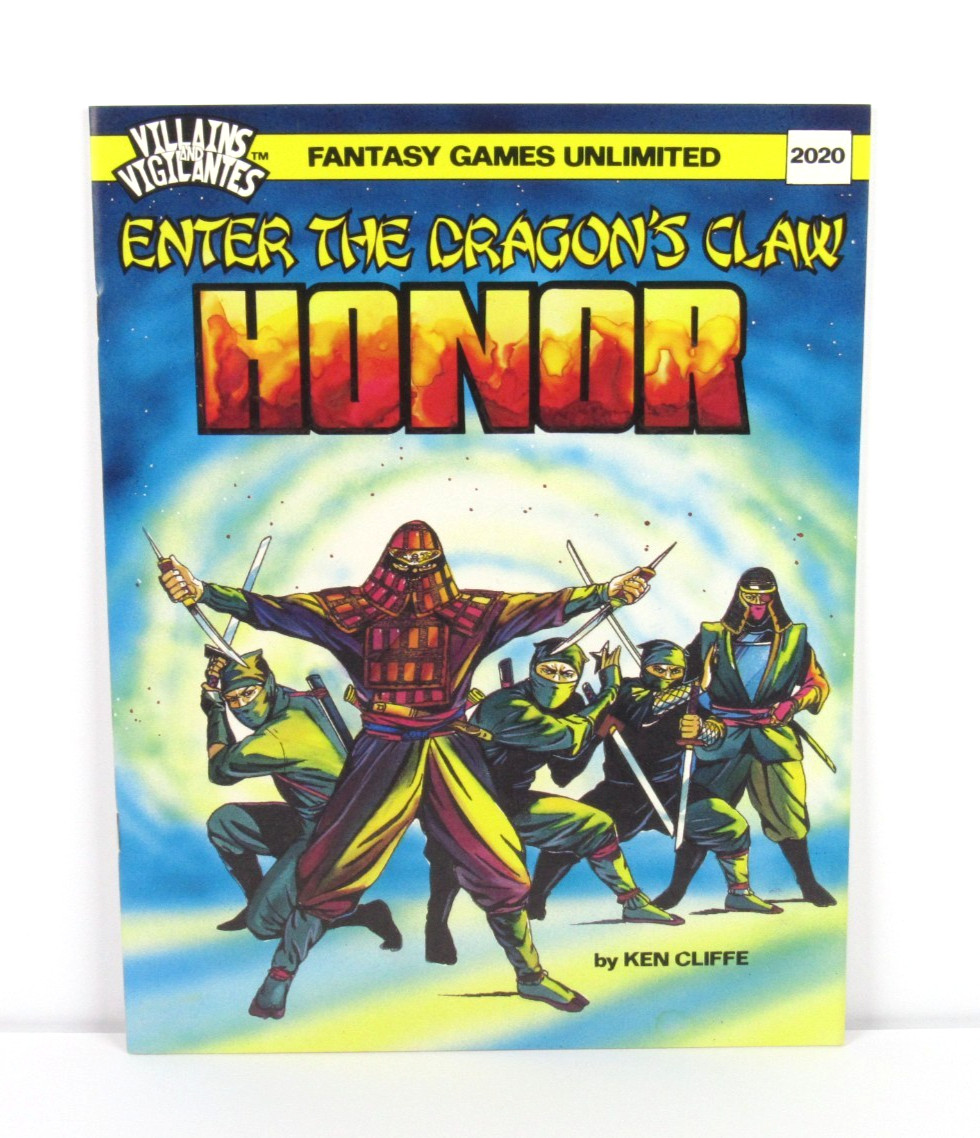 1986 Fantasy Games Unlimited Villians & Vigilantes Enter Dragon's Claw Uncut