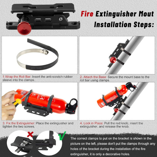 UTV Fire Extinguisher with Mount Kits- Quick Release Roll Bar Fire Extinguisher