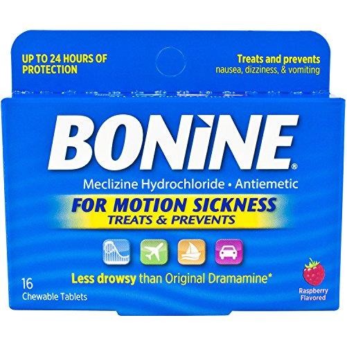 Bonine Motion Sickness Protection Chewable Tablets 16 Tablets Nausea 2 Pack