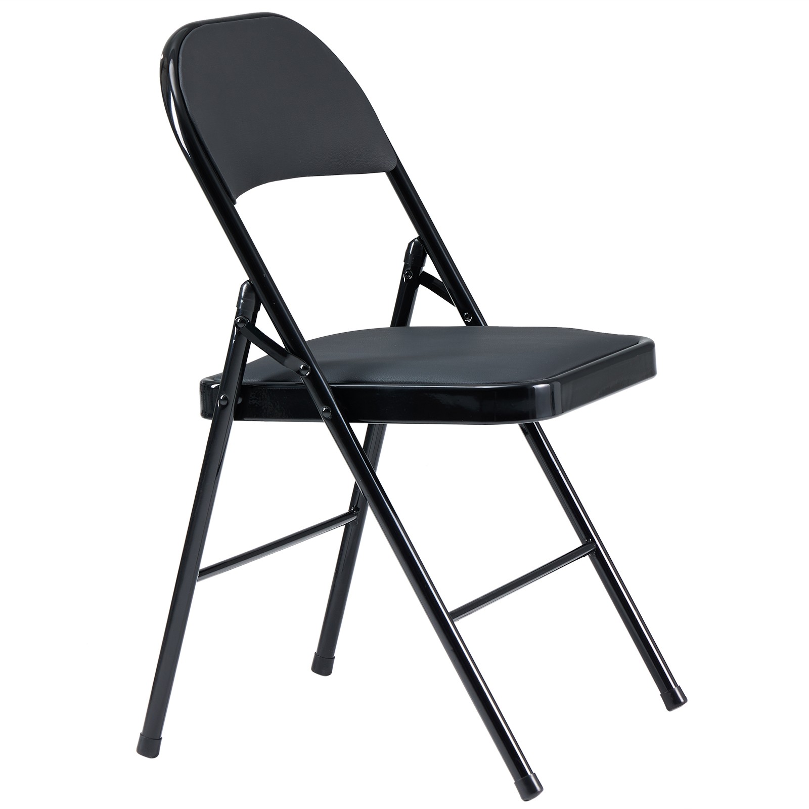 6pcs Elegant Foldable Iron & PVC Chairs for Convention & Exhibition Black