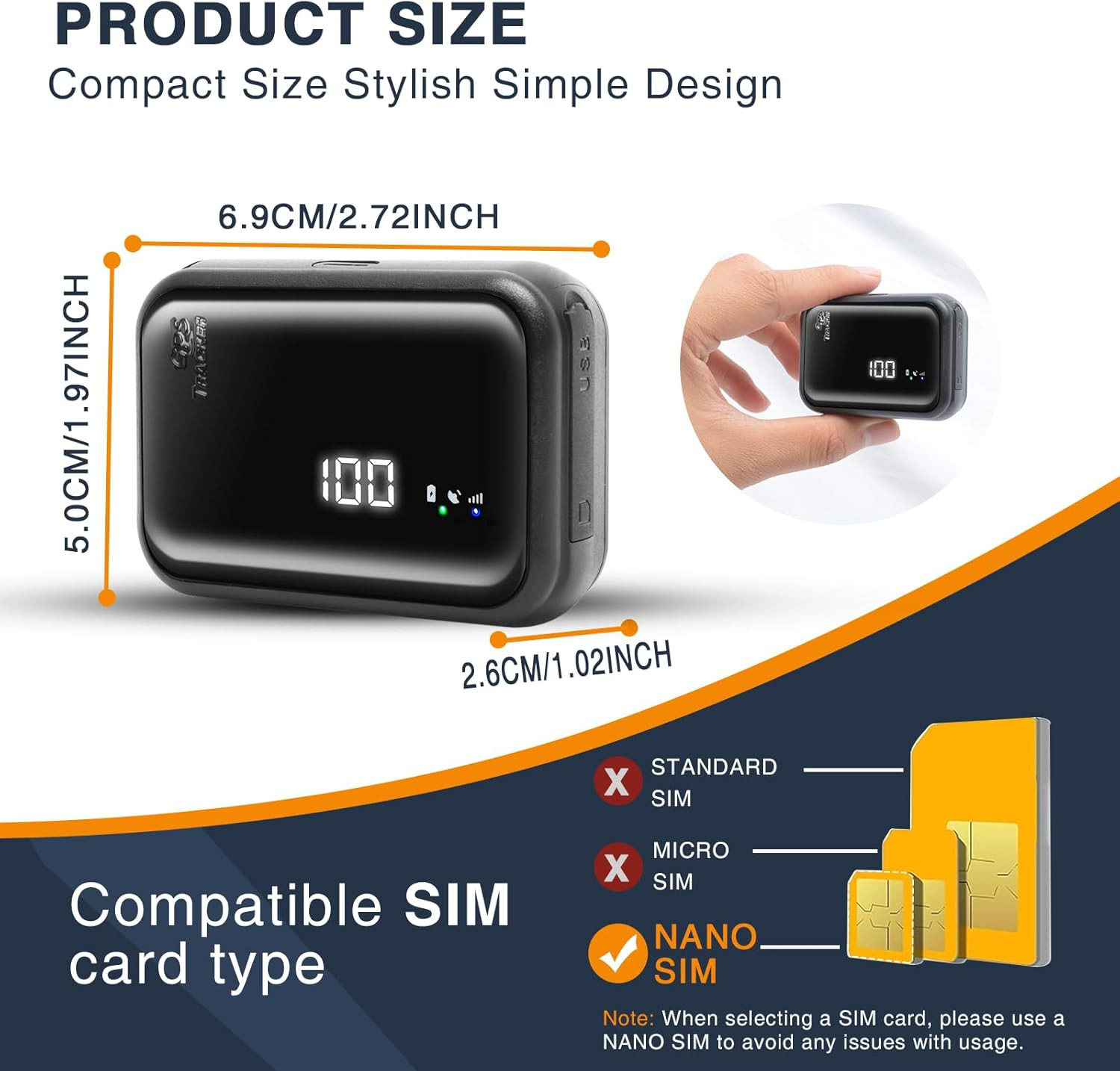 GPS Tracker for Vehicles, No Subscription, Global Positioning, Real-Time Trackin