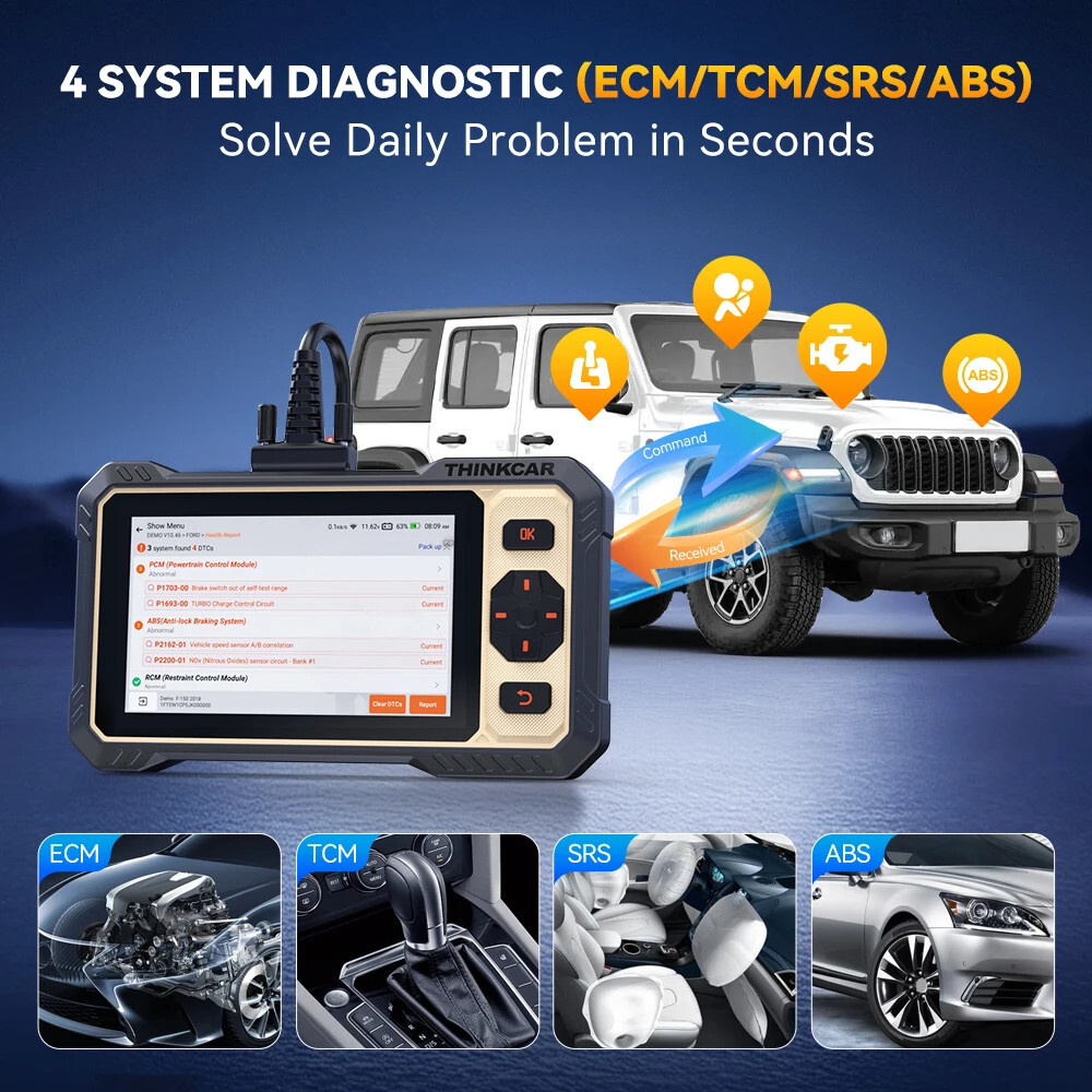ThinkScan 662 Lifetime FREE Update Scanner ABS SRS 4-System Diagnose Active Test
