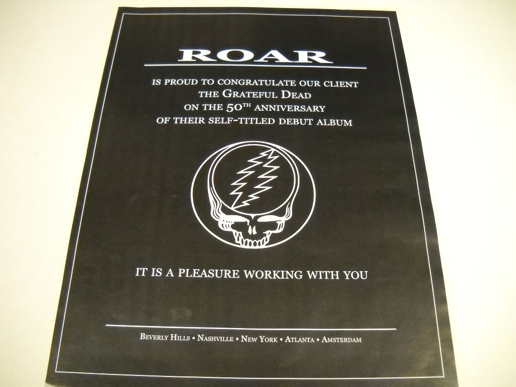 GRATEFUL DEAD Roar ...50th Anniversary of self-titled album 2017 Promo Poster Ad